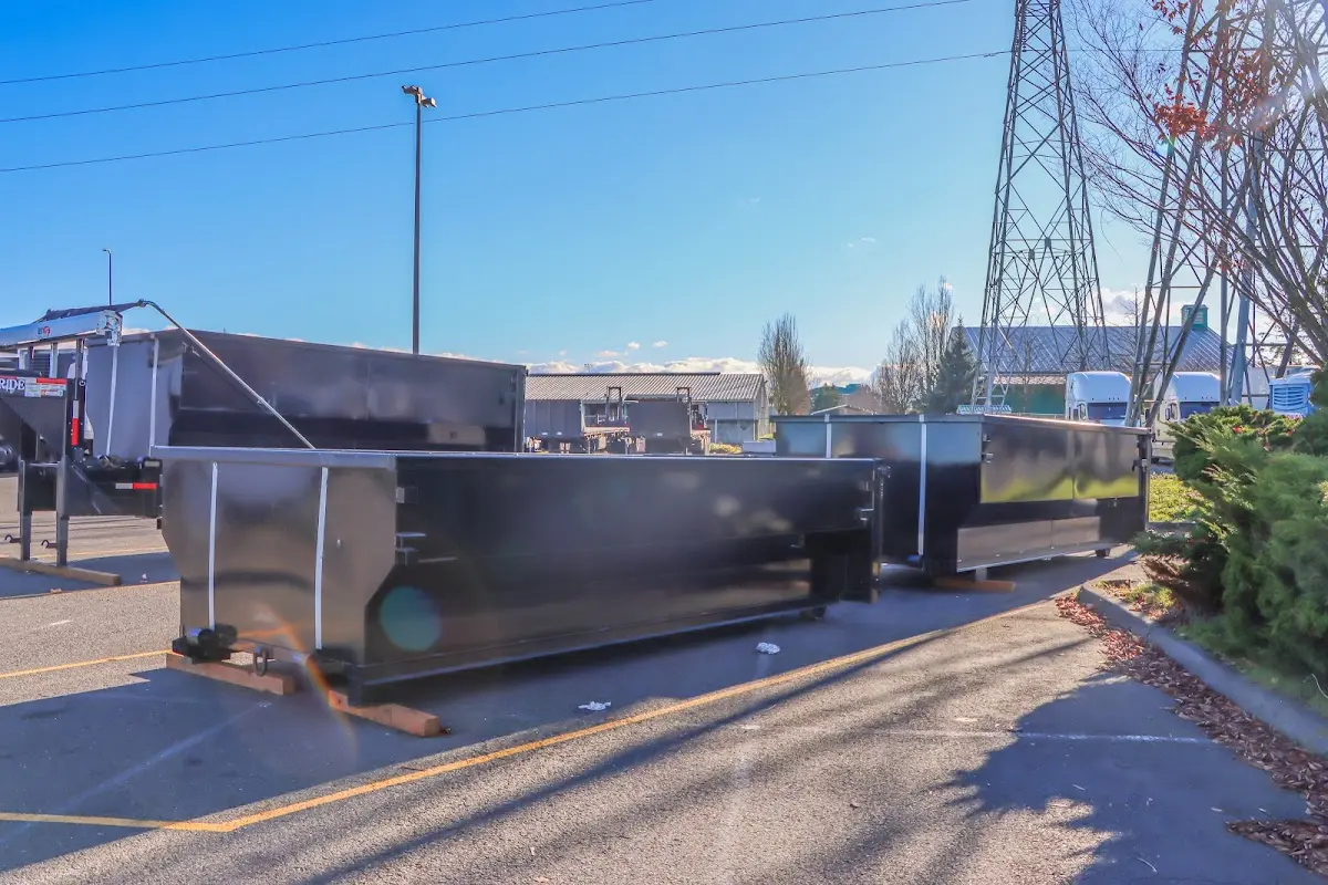 Roll-off dumpster ready for waste disposal at job site for Roll Off Dumpster Rental in Coeymans
